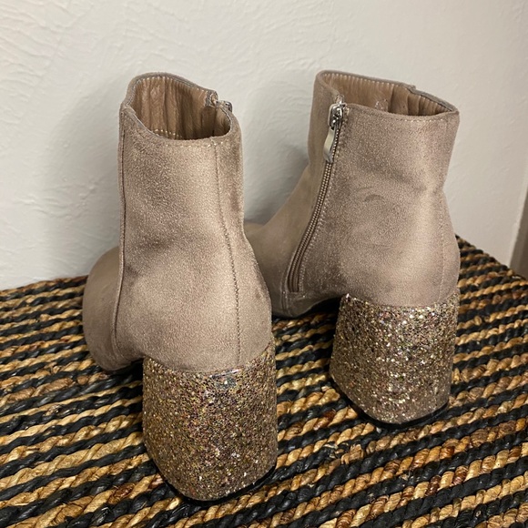 Ankle High Women Glitter Heeled Booties - Picture 5 of 5